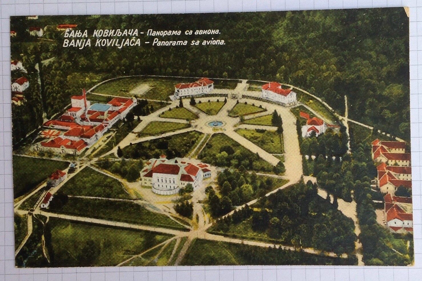 Panorama iz aviona, stara razglednica, oznaka 1921-1930