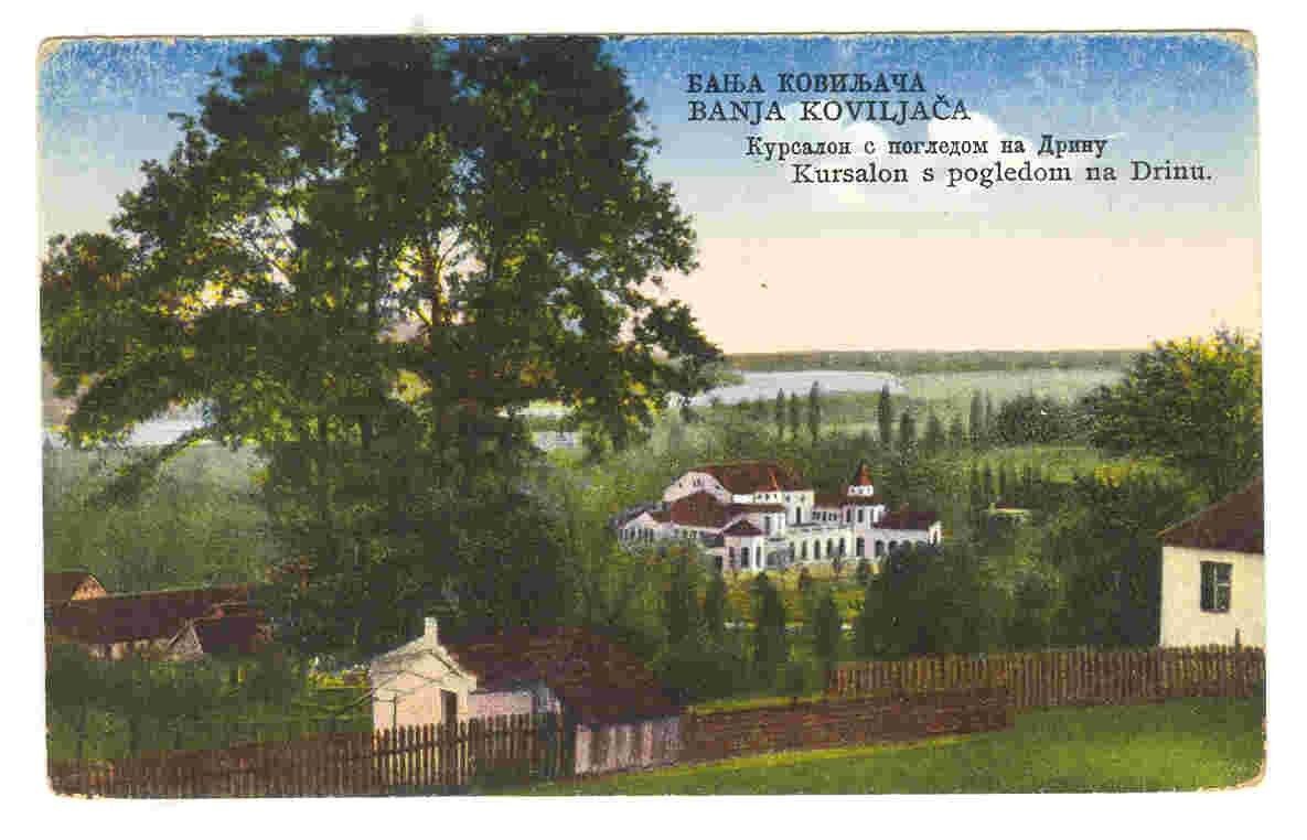 Kur-salon sa pogledom na Drinu, stara razglednica, oznaka 1930-1940
