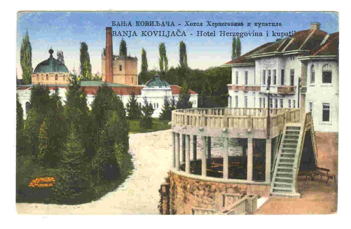 Hotel Hercegovina i kupatilo, stara razglednica, oznaka 1931-1940