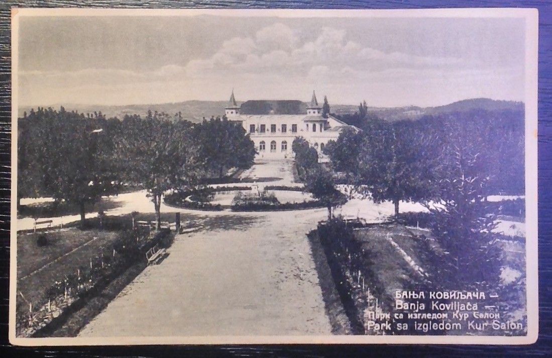 Park sa izgledom Kur-salon, stara razglednica, oznaka 1937