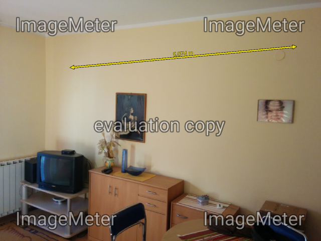 Zid sobe sa upisanom dužinom pre renoviranja